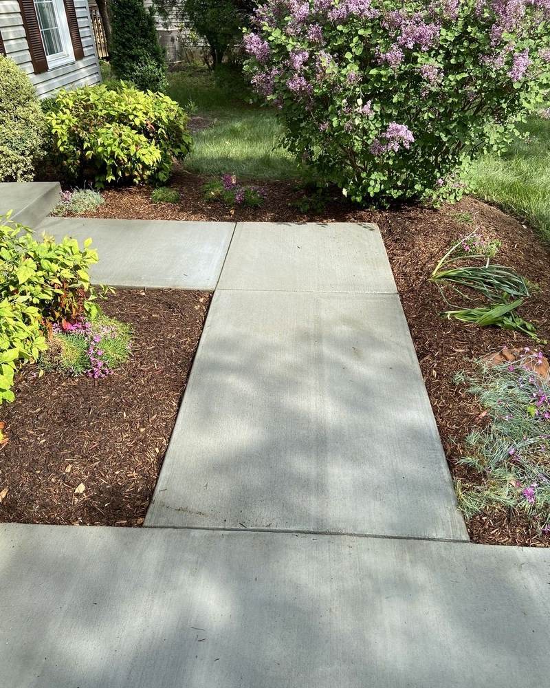Completed concrete entry walkway in Burke, Virginia