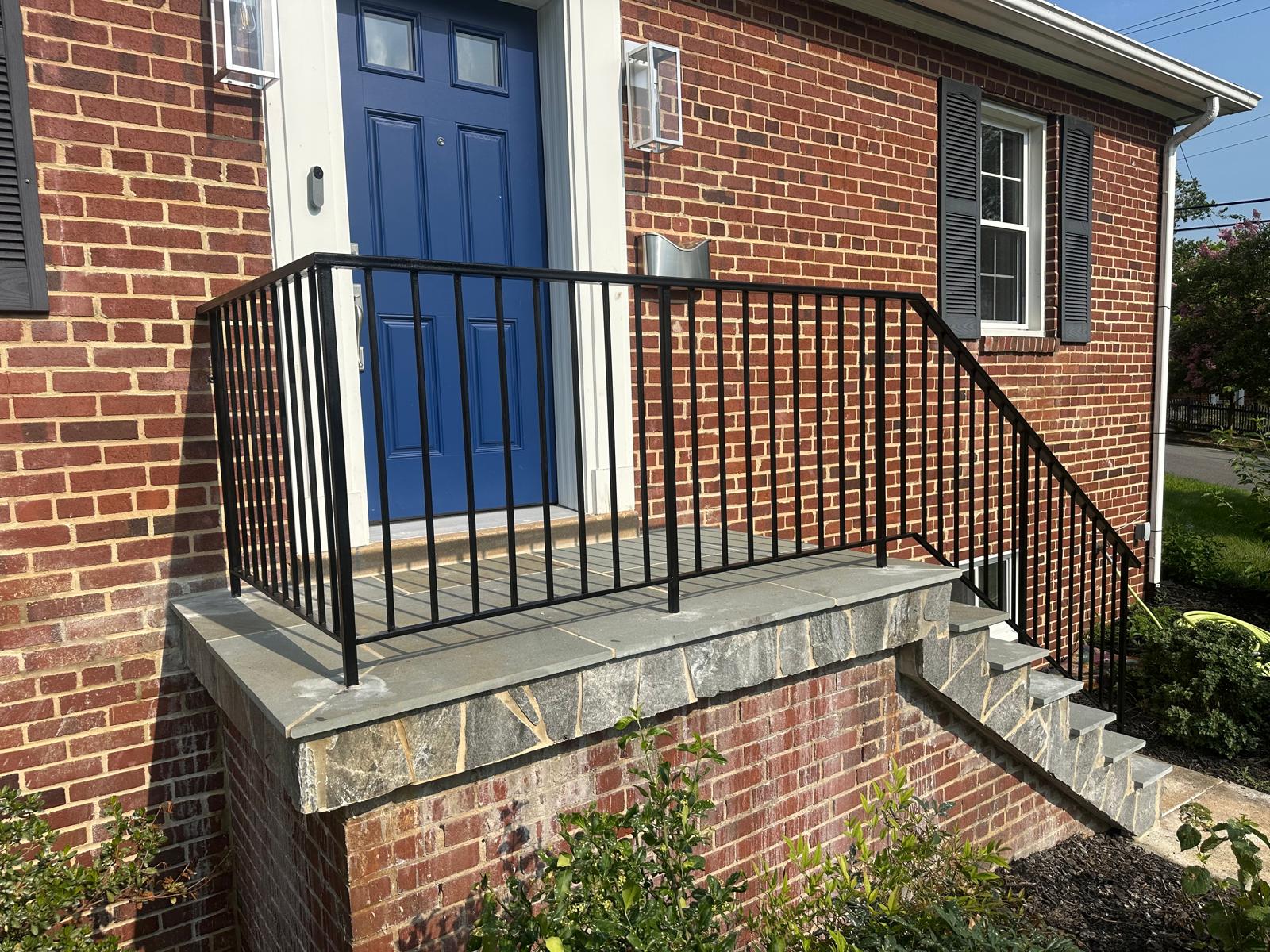 Entry steps, landing, and railings